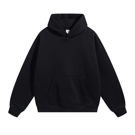 Solid Color Plush Lining Pullover Hoodie