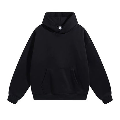 Solid Color Plush Lining Pullover Hoodie