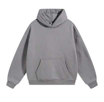 Solid Color Plush Lining Pullover Hoodie