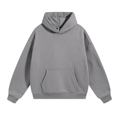 Solid Color Plush Lining Pullover Hoodie